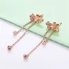 New 100% S925 Sterling Silver Romantic Peach Blossom Earrings European Style Fashion Jewelry For Women4506929