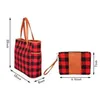 Buffalo Plaid Bags Sac à main Rouge Noir Check Weekend Voyage Sacs à bandoulière Designer Duffle Sacs à main Sunflower Leopard Totes Purse Wallet D7302