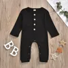 Kinderkleding Babyartikel Pit Rompertjes Peuter Solid Lange Mouw Jumpsuits Onesies Infant Soft Katoenen Button Bodysuit Climbing Suit BYP644