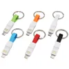 3 in 1 Type C Micro V8 Cable Draagbare Sleutelhanger Charger Data Sync Kabels voor Samsung Galaxy S7 S8 S9 S10 Xiaomi HTC LG G5 Android-telefoon