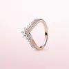 Wilde Prinzessin Wunsch Ring für Pandora 925 Sterling Silber mit CZ Diamant plattiert Roségold Hohe Qualität Charme Damen Ring mit Box