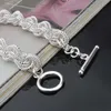 Hurtownie-srebrne koła bransoletka bransoletki dla kobiet Dżetów betonowa podwójna warstwa okrągłe żeńskie bransoletki urok