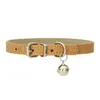 16 Colors Pet Collar With Bell Puppy Cat Strap Necklace PU Material Adjustable Bell Cat Collar Pets Acessorios