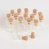 Whole- Whole 1 ml Mini flacons de bouteilles en verre avec bouchon en liège vide minuscules bocaux en verre transparent 13 24 6 mm 100pcs / lot Shi3087