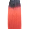 New Fashion Black And Red Color Hair Extensions Skin Weft Tape In Human Hair Extensions Ombre Virgin Brazilian Straight Remy Tape In Hair