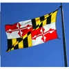 Bandiera del Maryland Banner dello stato degli Stati Uniti Pubblicità del tessuto in poliestere Stampa digitale Uso interno per esterni, trasporto di goccia, spedizione gratuita