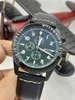 Gratis Verzending Nieuwkomers Luxe Horloge Quartz Stopwatch Rvs Horloges Groene Dial Man Watch Luxury Horloge 263