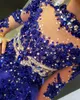 High Neck Flower Girl Dresses For Weddings Long Sleeve Royal Blue Beads Girls Pageant Dresses Floor Length Kids Birthday Communion2559