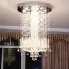 Modern Minimalistisk LED Vanity Lång trappa Crystal Chandelier Lighting Fixture för vardagsrum Stor lyxhotell Hall foajer lampa