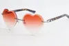 Verkaufe randlose Sonnenbrille, Marmor-Lila-Plank-Sonnenbrille, 3524012, Adumbral-Verlaufsgläser, transparente Rahmen mit klaren Brillen, Unisex, ornamental