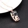 IJD9965 HOND / CAT PAW Afdrukken Keepsake Cremation Rvs Urn Ketting Huisdier Memorial Hanger Voor Ashes Herdenking Sieraden Houd van mijn hond