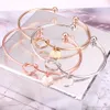 Designer Bangle For Women Europe and the United States knotted bracelets personality wild three-color 26 letters free combination bracelet wholesale knot rose