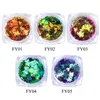 Nail Art Glitter Sequins Autumn Maple Leaf Nails Stickers Decorations Spangle Flakes Gradient Shiny Light Beauty Tools