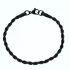 Largeur 4 MM 316L acier inoxydable or noir twist chaîne bracelet bijoux de mode pour hommes et femmes cadeaux de fête