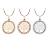 Popular Tree of Life Crystal Round Pendant Natural Stone Necklace Gold Silver Color Bijoux Collier Elegant Women Jewelry Gifts