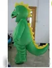 2019 Factory Outlets Hot Plush Fur Suit Green Dino Dinosaur Mascot Kostym för vuxen att bära