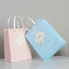 Shopping Paper Tote Bag Flower Printed Portable Shopping Gift Bag Mall Restaurant Party Bakery Home Cafe Paper Bag With Handles