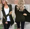 Neue Frühlingsfrauen Strickjacke Europa Stil Top Casual Kontrast lange Ärmel dünne Outwear Mantel Top Kleidung Volltonfarbe