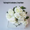 Puple French Rose Artificial Flower Floral Bouquet Wedding Home Decor Fake Flower 48CM 12 Heads Rose Bunch