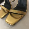 2019 Oro Rosso Nero Pelle verniciata 10.5CM Lettere Tacchi Designer Donna Lettere uniche Sandali Abito Scarpe da sposa Sandali sexy 35-41 Scatola