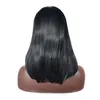 Långa Bob Glueless Lace Front Pigs Värmebeständig fiber 180% Densitet Naturlig Svart Syntetisk Lace Wig För Black Women Bob Wig Lace Front