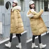 2019 offre spéciale épaisse solide fermeture éclair poches complètes hiver nouvelle mode féminine dans la longue Section pour récupérer veste en coton à capuche