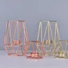 Modern Geometric Tealight Candle Holder Metallic Gold Hexagon Shaped Metal Decoration for Home Wedding Churches Restaurang Event