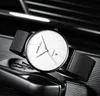 ファッションメンズミニマリストウォッチCrrju Ultra Thin Blackステンレス鋼メッシュバンド時計ビジネスカジュアルアナログQuartz Clock246Z