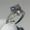 Herzform Schmuck 925 Sterling Silber Ring 3ct Diamant Cz Stein Verlobung Eheringe für Frauen Braut Bestes Geschenk