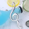 50st WeddingBridal Shower Favors Symphony Theme Silver Solid Metal Music Note Bottle Opener med Elegant presentförpackning Förpackningsbar Party Supplies