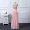 2020 Blush Rosa Renda Vestidos Da Dama De Honra Boêmio Manga Boné Até O Chão Chiffon Vestidos De Casamento Na Praia Jardim Dama De Honra2405