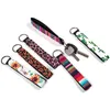 Néoprène porte-clés bracelet porte-clés coloré imprimé porte-clés tournesol léopard arc-en-ciel impression porte-clés bracelet T2I5989