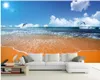 Papel de parede de foto feita sob encomenda 3d mural céu azul céu e branco nuvem sofá de praia sala de estar mural fundo papéis de parede