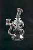 Color 3 tube wig smoking pipe , glass hookah,carta recycler oil rig bong, e14mm joint, welcome to order