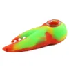 3.7" smoking pipe Silicone Crab Claw Spoon Pipes oil hand pipes with glass bowl portable hookah