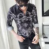 Baroque Shirt Men Paisley Print Slim Fit Shirt Men Autumn Long Sleeve Chemise Homme Manche Longue Flower Shirts