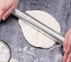 Rodillo de pasta de azúcar de acero inoxidable para hornear arcilla áspera rodillo de pasta para Pizza accesorios para pasteles antiadherentes SN2440