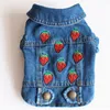New Design Embroidered Strawberry Spring Dog Clothes Outdoor Walk Out Dogs Supplies Chihuahua Puppy For Small Dog Vest Apparel188d