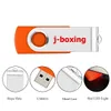 Orange roterande USB-flash-enheter 100 Massor 128MB Swivel USB 2.0 Metal Thumb Pen Drives Memory Sticks Förvaring för dator Laptop Tablet