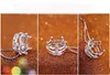 Partihandel 925 Silver Princess Crown Pendant Halsband Högkvalitativ Swiss Crystal Women Crystal Smycken Box Chain Crown Halsband