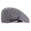 Högkvalitativ 100 % bomullsnyhetsbok Gatsby Cap Cabbie Driver Newsboy Ivy Cap Plaid män kvinnor unga konstnärliga berets213h