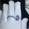 Choucong Lovers Promise Anello da dito in argento sterling 925 con diamanti a taglio ovale cz Fedi nuziali di fidanzamento per gioielli da donna