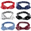 6 colors Elastic Paisley Bandana Knot Headbands Rabbit Ear Bow Headband Turban Headwraps Hair Band for Women Girls4468619