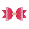 Härlig Bow Hair Glitter Big Size 105cm Hårnål Söt pu läder hårnål Modish Girls Prince Hair Clip Bowknot Clip 9Colors4344083