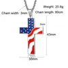 Collana con bandiera americana Collane con ciondolo croce in acciaio inossidabile Gioielli patriottici Religiosi USA Oro Argento Catena pesante297O