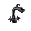 Wholesale And Retail Oil Rubbed Bronze Bathroom Faucet Chines Dragon Faucet Vanity Sink Animal Sink Mixer Tap Dual Handles1
