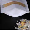 500ピースウィンドウジッパーブラウンホワイトクラフト紙袋垂直クラフト紙アルミニウム袋再販可能なジッパーロックハンドルシールフードグレードDHL
