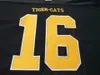 Mit Custom Men Hamilton Tiger-Cats # 16 Brandon Banks Real Full Embroidery College Jersey Taglia S-4XL o personalizzata con qualsiasi nome o numero di maglia