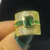 Vecalon Liefhebbers Vintage Ring 925 Sterling Zilver 5A CZ Wetting Party Wedding Band Ringen voor Vrouwen Mannen Mode-sieraden