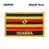 Freies Verschiffen 8 * 5cm Uganda Form Mexiko Markierungsfahnen-Stickerei-Eisen auf Flecken PT0185-R